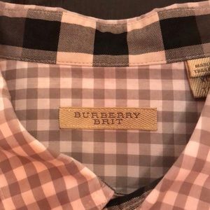 Burberry men's grey button down shirt XL